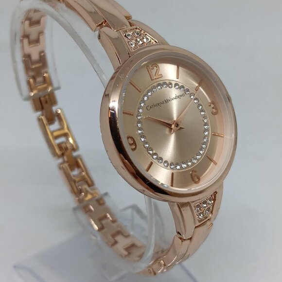 Catherine Malandrino CMO5178 Women's 34mm Rose Tone Watch + Jewelry Sample Set - Picture 4 of 11